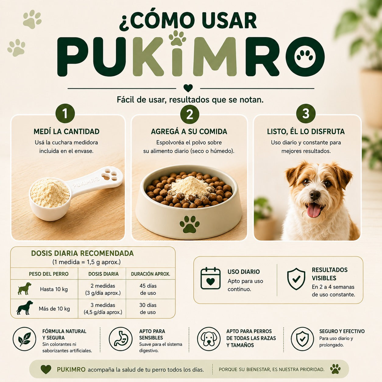 PUKIMRO™ | Probiótico + Prebiótico para una Digestión Sana, Piel Saludable y Mayor Bienestar
