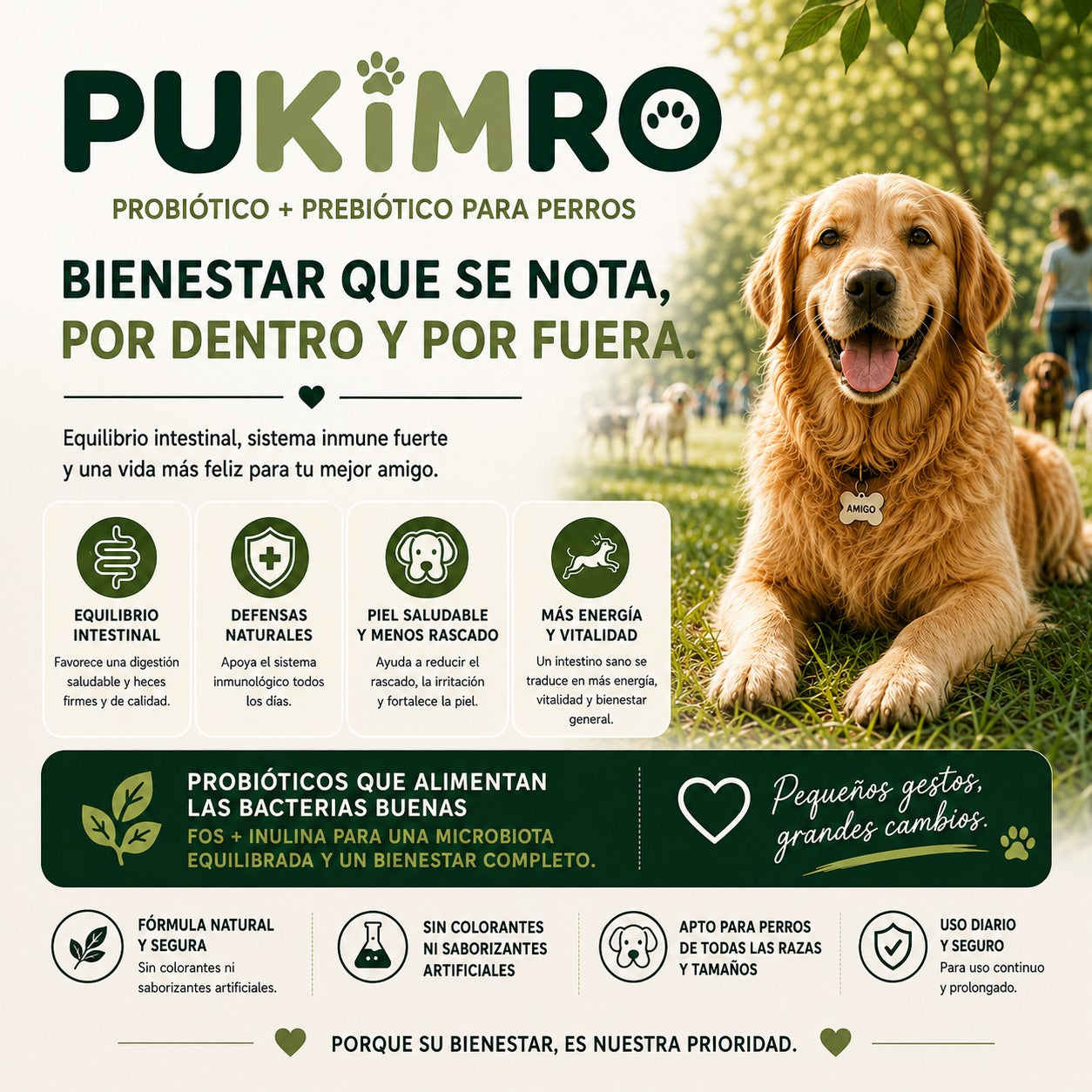 PUKIMRO™ | Probiótico + Prebiótico para una Digestión Sana, Piel Saludable y Mayor Bienestar