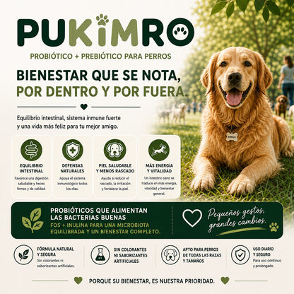 PUKIMRO™ | Probiótico + Prebiótico para una Digestión Sana, Piel Saludable y Mayor Bienestar